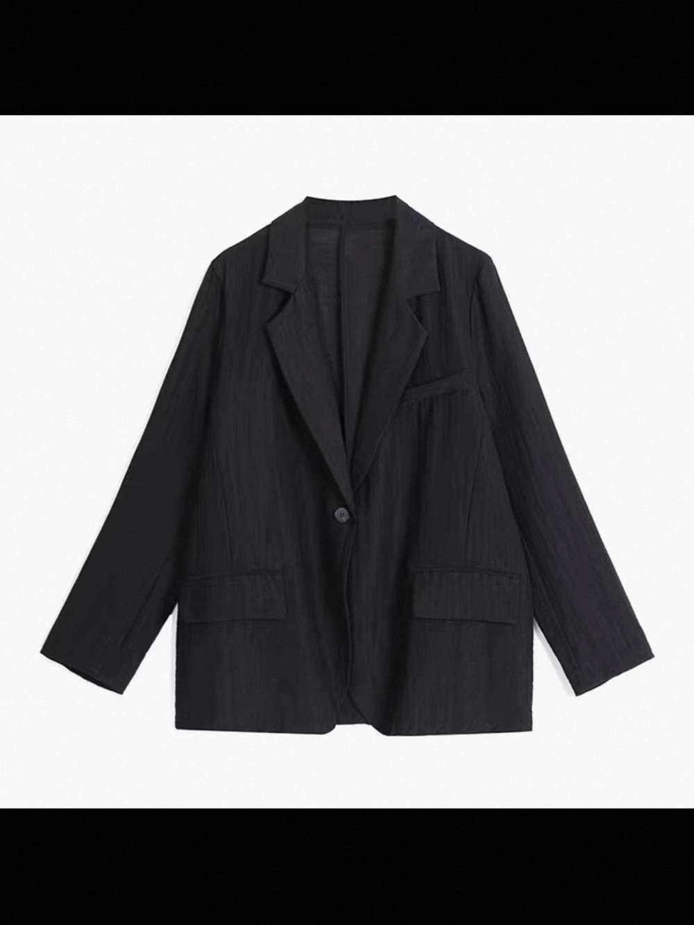 Women's Black Single-Button linen summer Blazer Jacket